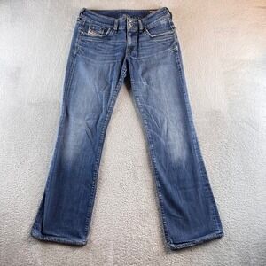 Diesel Ronhar Women Medium Wash Low Rise Bootcut Jeans 30x34 (30) Blue Denim